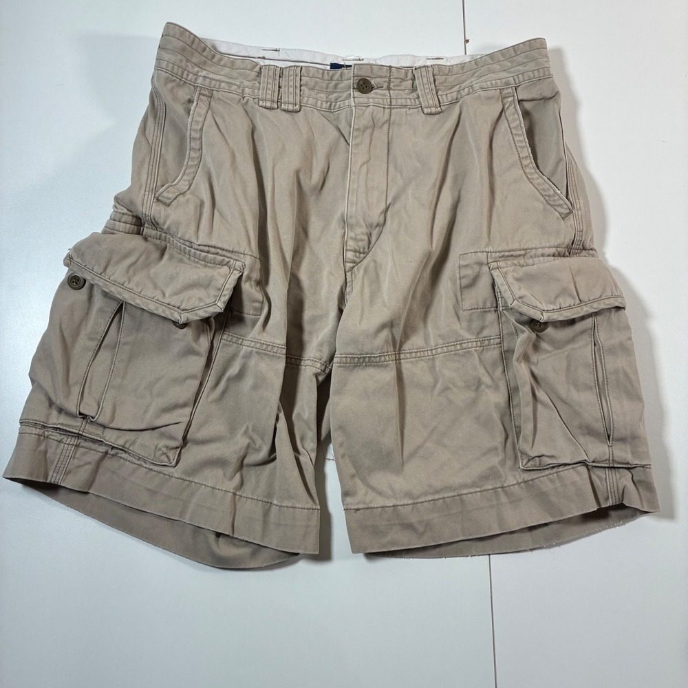 Polo Ralph Lauren Cargo Shorts 35 10" Baggy Chino Military‎ Utility Y2K (Tag 34)